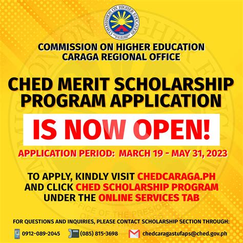 Applications For The Ched Merit Scholarship Program Ay 2023 2024