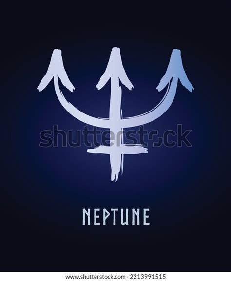 Full Editable Astrology Symbol Neptune Stock Vector Royalty Free