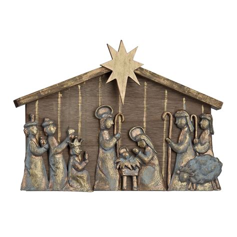 Carved Nativity Scene With Creche | Kirklands | Nativity set, Nativity