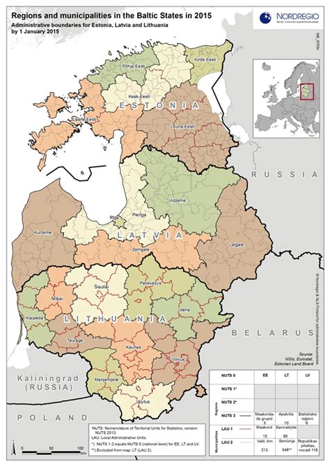 Regions Municipalities Baltic States 2015 