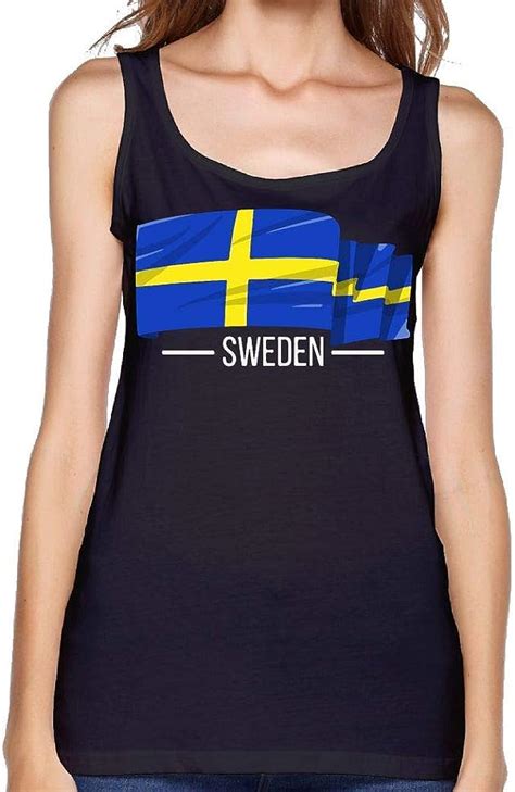 Arkkkop I Love Sweden Swedish Flag Womens Summer Tank Top