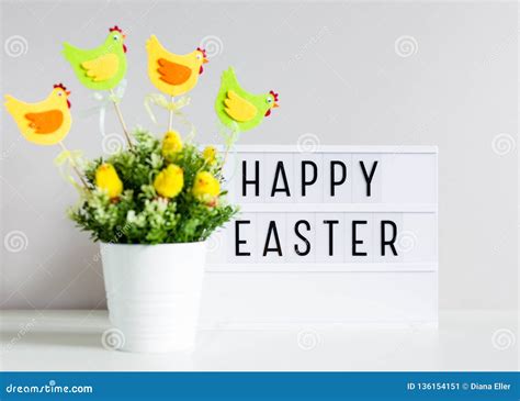vintage lightbox with happy easter greetings stock image image of april colorful 136154151