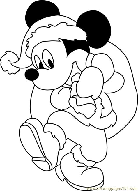 Christmas Mickey Mouse Coloring Page Free Christmas Cartoons Coloring
