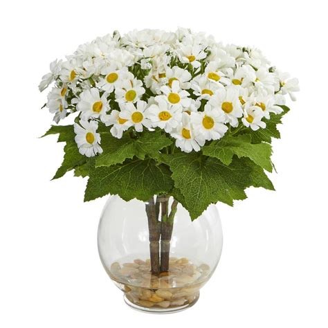 10 White Daisy Arrangement In Fluted Vase Michaels