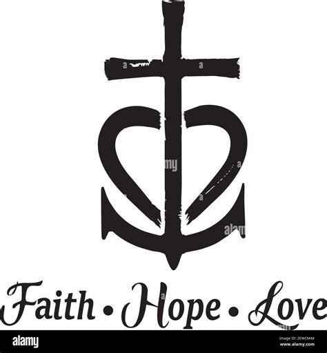 Faith Hope Love Symbols Anchor Black And White Stock Photos And Images