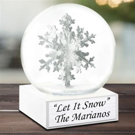 Sparkling Snowflake Personalized Snow Globe