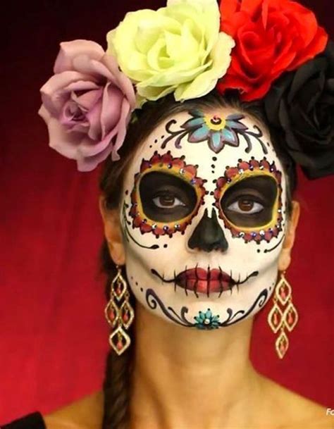 les plus beaux maquillages dia de los muertos elle halloween makeup sugar skull cool