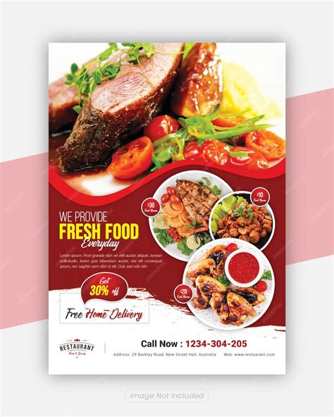 Premium Psd First Food Supplies Restaurant Flyer Template Design