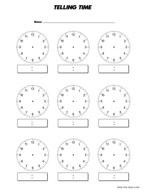 Telling Time Worksheets Blank Clock Faces Android Multi Tools Ver1