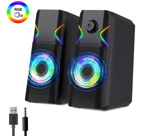 Bocinas Pc Juego Multimedia Altavoz Portátil Subwoofer Rgb Meses Sin Intereses