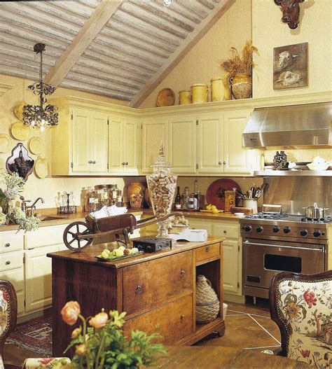 Rustic Yellow Farmhouse Kitchen Katrin Shikova