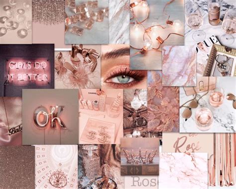 Rose Gold Collage Cute Laptop Wallpaper Rose Gold Wallpaper Iphone