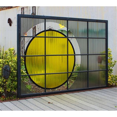 Large Outdoor Screen Made From An Old Casement Window Frame The Fused Glass Is Custom Textured