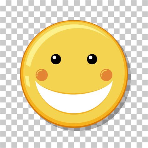 Yellow Happy Face With Smile Icon Isolated On Transparent Background