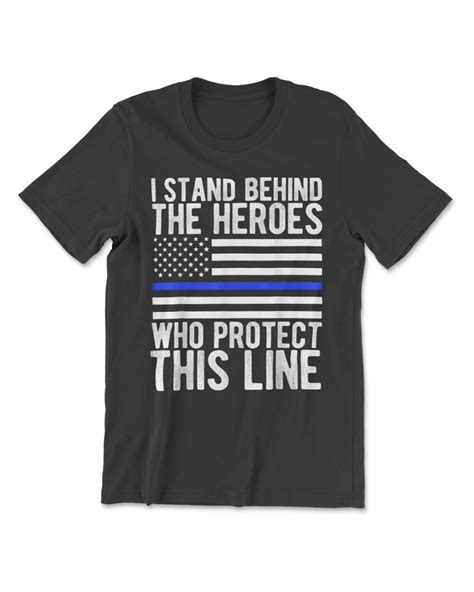 Thin Blue Line Flag Police Hero Law Enforcement Support T Shirt