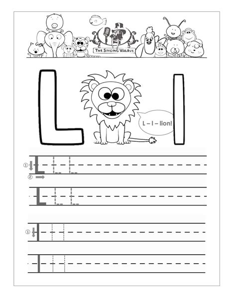Letter l coloring sheet paper size: Free Handwriting Worksheets for the Alphabet