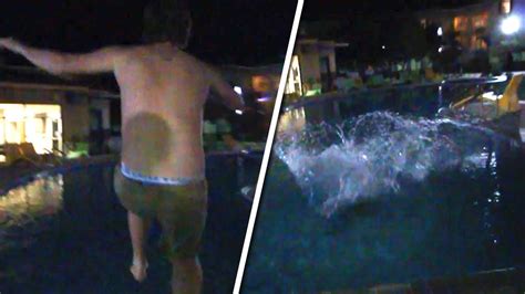 Jumping Into Freezing Cold Pool Youtube