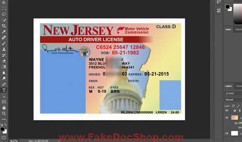 New Jersey Drivers License Template In Psd Format Fakedocshop