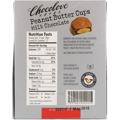 Chocolove Peanut Butter Cups Milk Chocolate 1source