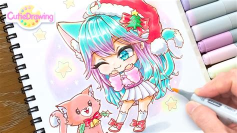 Drawing Your Gachalife Oc With Copic Marker Christmas Cute Girl In A