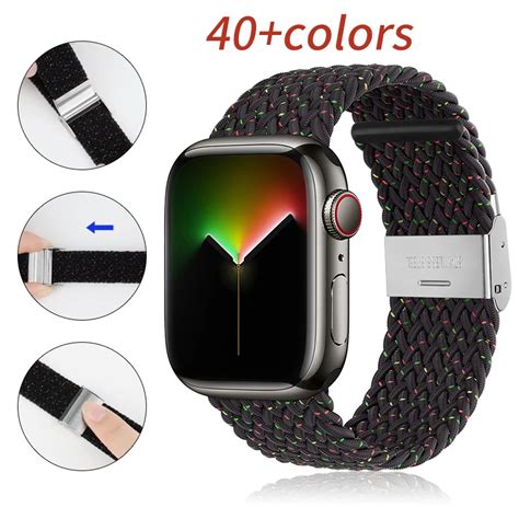 Adjustable Braided Solo Loop For Apple Watch Band 42mm 38mm 40mm 44mm