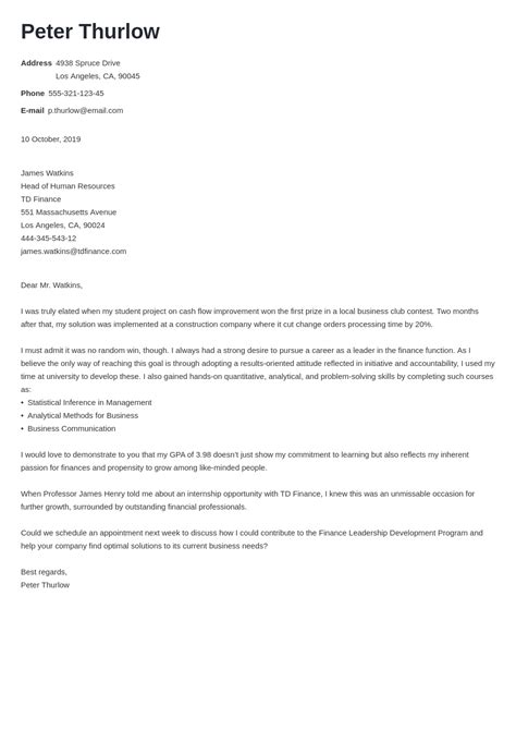 How To Write An Internship Cover Letter Best Examples