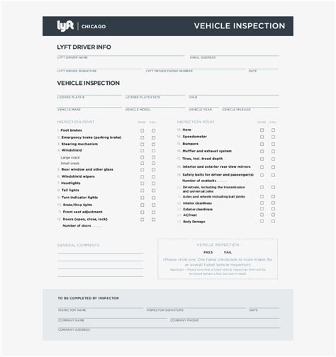 Download Transparent Lyft Chicago Inspection Form Org Lyft Inspection