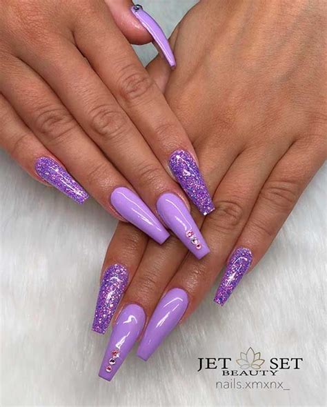 Best Coffin Nails Ideas That Suit Everyone Purple Acrylic Nails Coffin Nails Designs