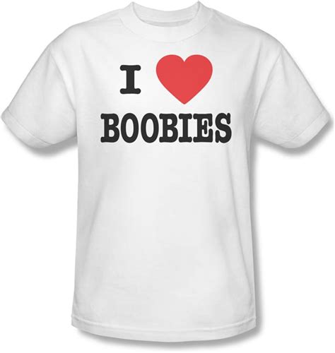 I Love Boobies Mens T Shirt In White Uk Clothing
