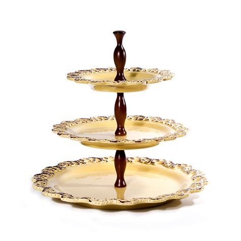 Baroque Honey 3 Tier Cake Plate Intrada Italy