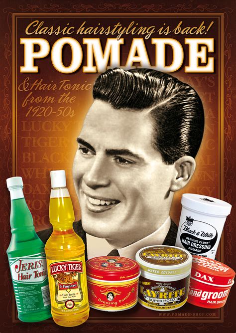 Pomadeshop Poster Pomade Shop Vintage Shaving Beard Oil And Balm