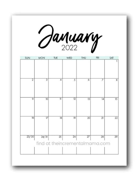 Free Printable 2022 Calendar Printable Pdf Template