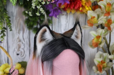 Realistic Brown Lynx Ears Faux Fur Handmade Cosplay Wild Cat Etsy