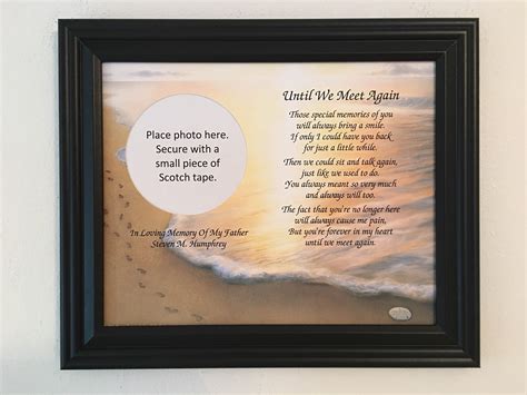 Memory Of Father Sympathy Of Dad T In Memory T Frame Etsy