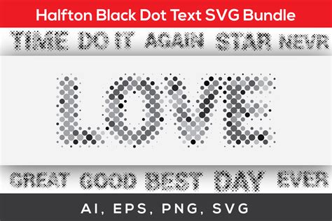 Halftone Black Dot Text Graphic By Bright Design · Creative Fabrica