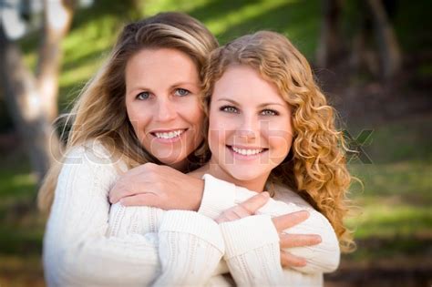 Pretty Mother And Daughter Portrait Stock Image Colourbox