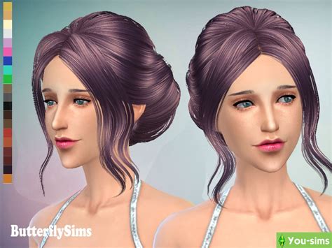 Скачать Женская причёска №085 от Butterflysims к Sims 4 You Sims