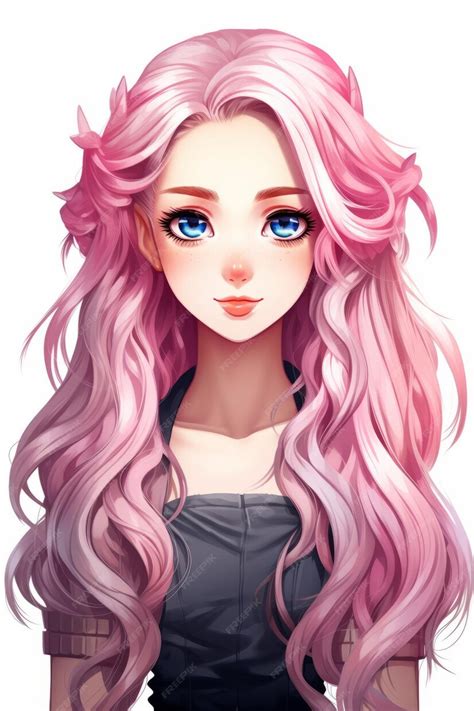 Premium Ai Image An Anime Girl With Pink Hair And Blue Eyes