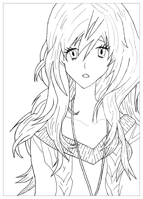 Manga Fille Triste Krissy Mangas Coloriages Difficiles Pour Adultes