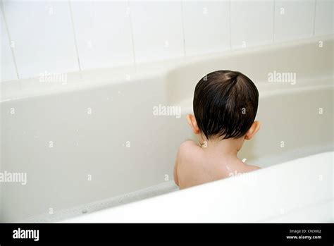 Baby Boy In Bathtub Stock Photo Alamy