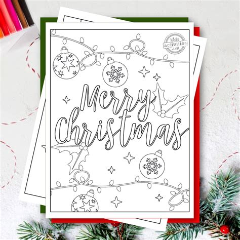 Free Printable Merry Christmas Coloring Pages For Kids