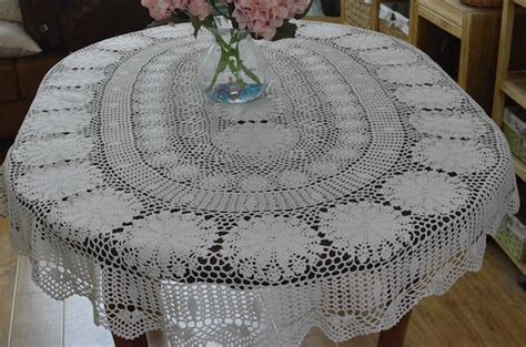 Delicate Crochet Tablecloth Oval 100 Hand Crocheted Table