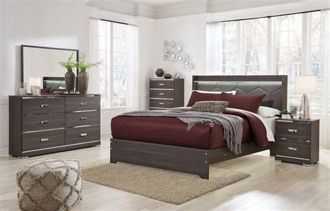 Find queen size bed sets including dressers and mirrors in a variety of styles colors decor. Ashley Annikus B132 Queen Size UPH Platform Bedroom Set ...