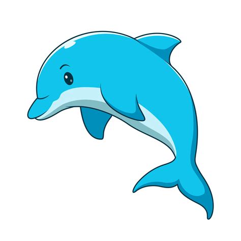 Cute Dolphin Vector Icon Illustration Dolphin Mascot Cartoon Character