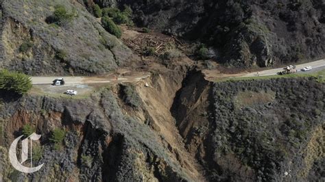 Drone Footage Shows Collapse Of Highway 1 Near Big Sur Youtube