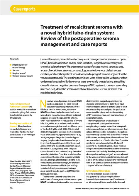 Treatment Of Recalcitrant Seroma With A Novel Hybrid Tube Drain System