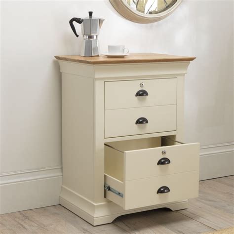 Oak desk with filing cabinet. Dorchester Oak Cream Painted Filing Cabinet - Best Price