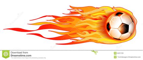 Flaming Soccer Ball On White Illustration Stock Illustration