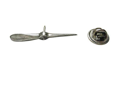 Silver Toned Textured Propeller Lapel Pin Lapel Pins Nautical Silver