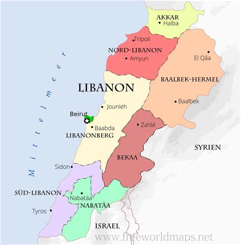 Karte Von Libanon Freeworldmaps Net